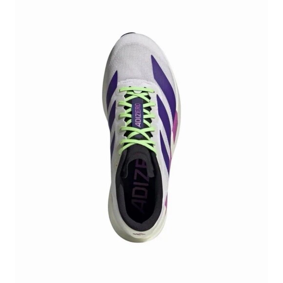 Size 12 Adidas adiZero Evo SL White/Purple Men\'s Running Shoes New Nby